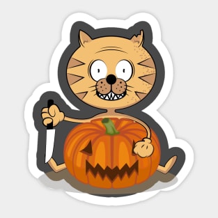 Pumpkin Cat Sticker – PONYPEOPLE