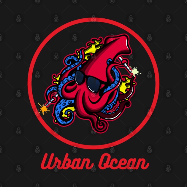 Urban Ocean Squid Logo (Red) by urbanoceandesigns