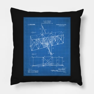 Wright Brothers Machine Patent - Airplane Art - Blueprint Pillow