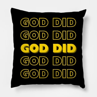 God Did | Motivational Phrase | Religious, Motivational Pillow