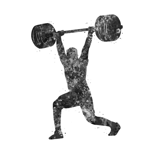 Gym Weightlifter man black and white by Yahya Art