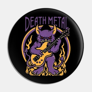 death metal Satanic Baphomet cat Pin