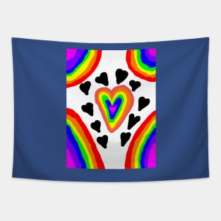 Rainbow Heart Tapestry