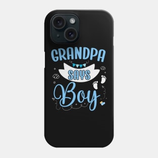 Grandpa says Boy cute baby matching family party Phone Case