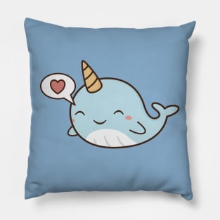 Kawaii Cute Narwhal Pillow