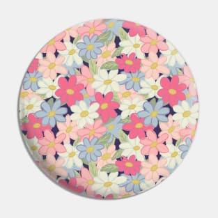 Cute spring wildflowers pastel soft colors pattern Pin