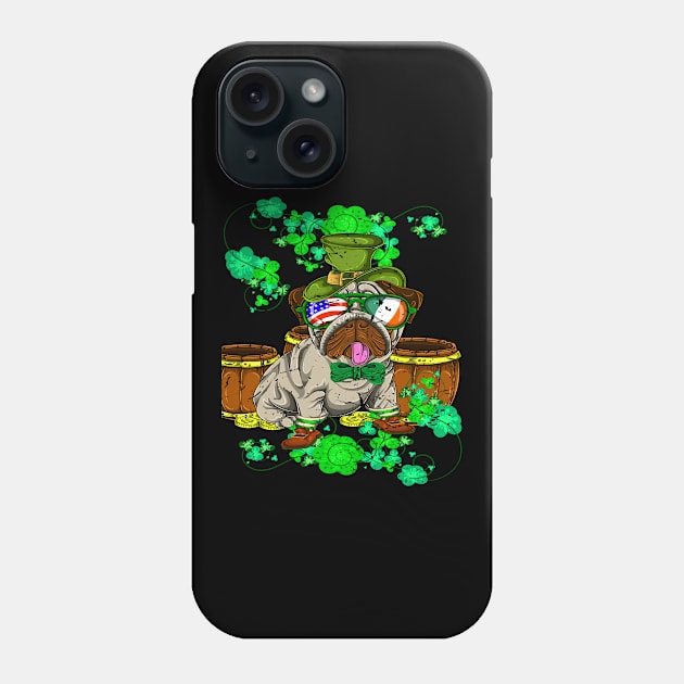 French Bulldog Shamrock Vintage St Patricks Day Phone Case by ShirtsShirtsndmoreShirts