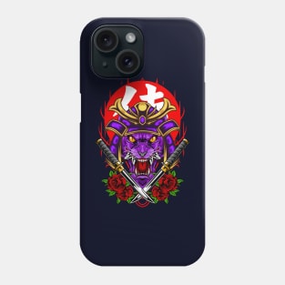 Samurai Wolf - Indigo Kabuto Phone Case