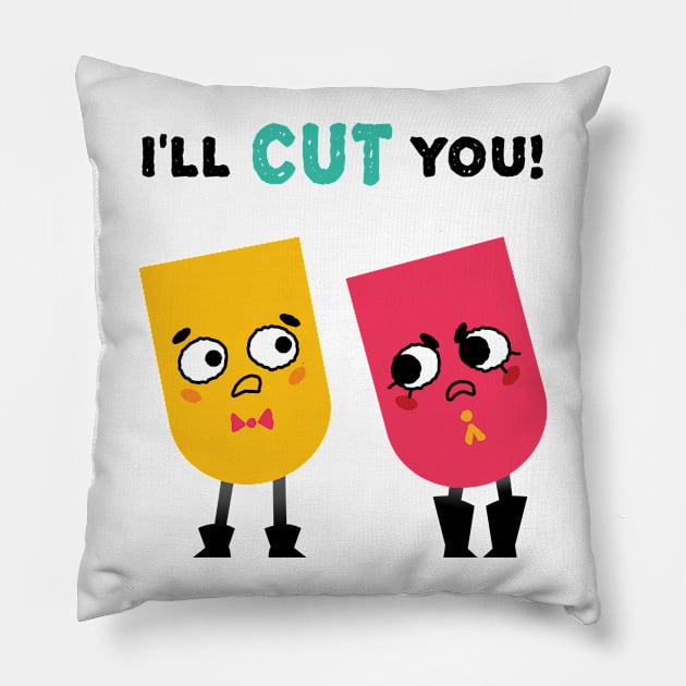 Snipperclips: I'll Cut You! Pillow by Rodimus13