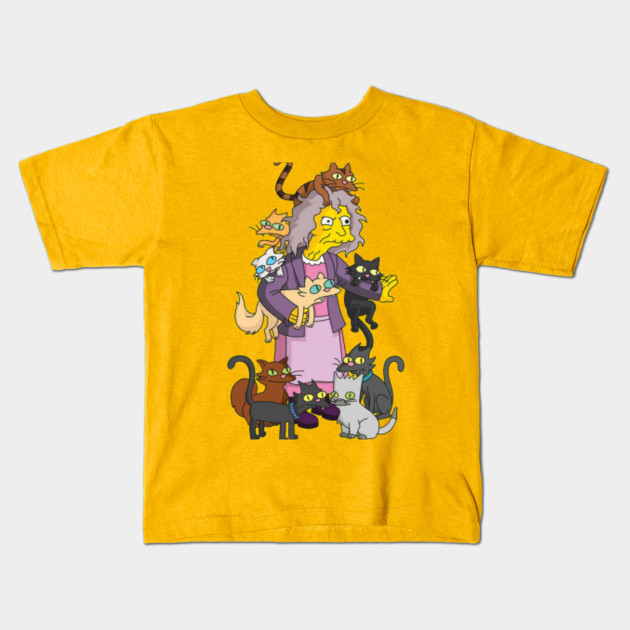 Simpsons Crazy Cat Lady Art Simpsons Kids T Shirt Teepublic