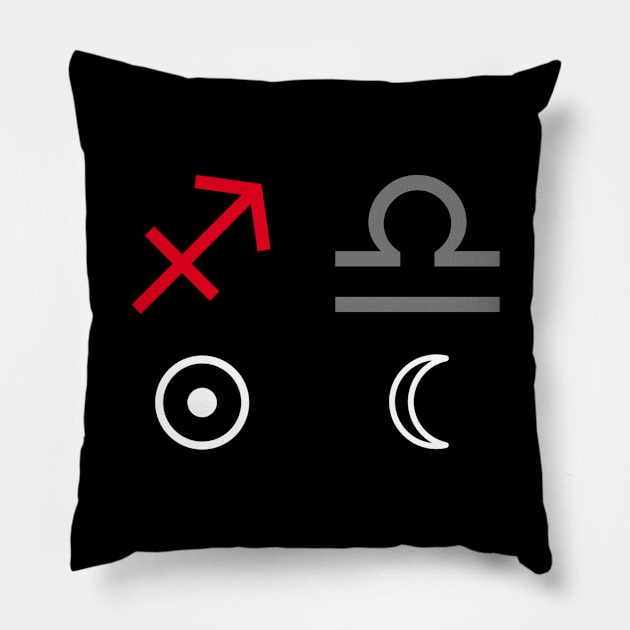 Sagittarius Sun Libra Moon Zodiac Sun Pillow by Horosclothes