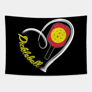 Love Pickleball Heart Paddleball Lover I love Pickleball Tapestry