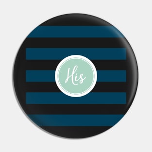 His Navy Striped Pin