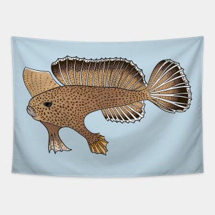 Handfish cartoon illustration Tapestry