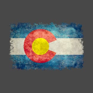 Colorado State flag in distressed grunge T-Shirt