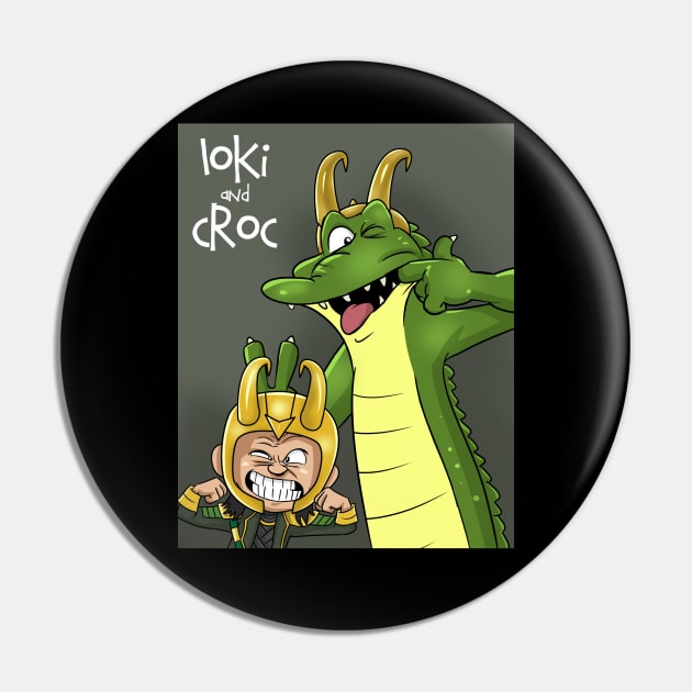 Loki and Croc Pin by peekxel