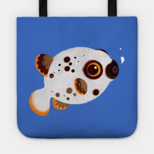 Black spotted puffer Tote