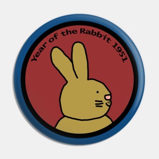 Year of the Rabbit 1951 Cute Pin