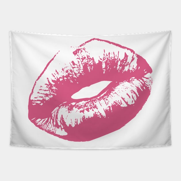 Kiss Lips Tapestry by PlanetJoe