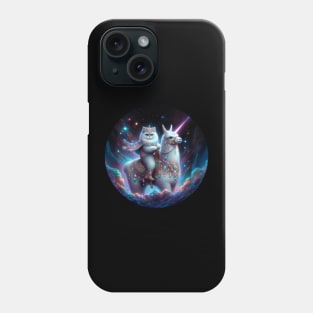 Persian cat riding Alpaca Phone Case