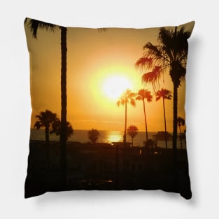 Sunset over the pier Pillow