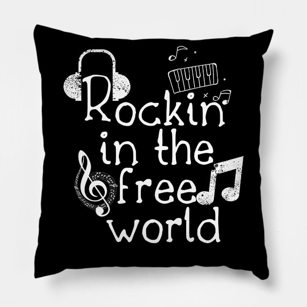 Rockin In The Free World Pillow by Little Designer