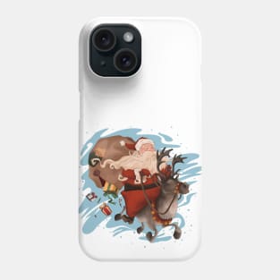 Christmas Santa on a reindeer with presents. Phone Case