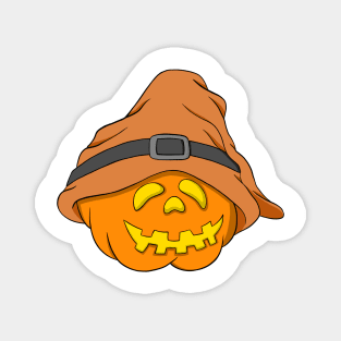 Slouchy Hat Halloween Pumpkin Orange Version Magnet