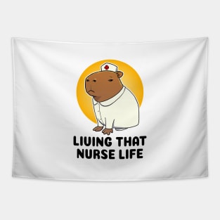 living that nurse life Capybara Nurse Tapestry