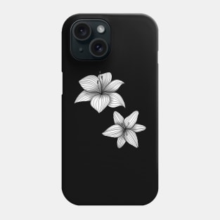 Two lily flowers in black and white Phone Case