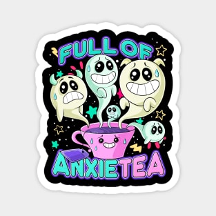 Cute Kawaii Teacup Full of Anxiety Anxietea Pastel Goth Magnet