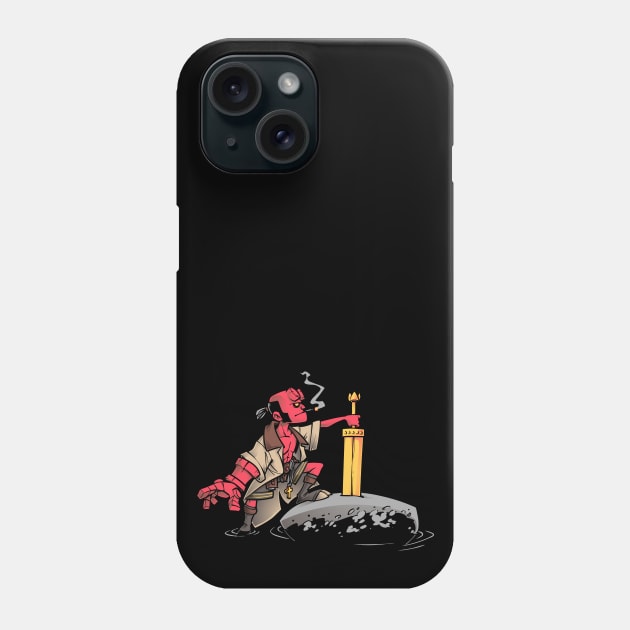 The Sword and the Stone Fist Phone Case by harebrained