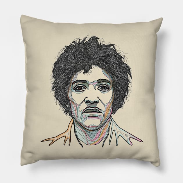 Jimi Virtuoso Pillow by Aldrvnd