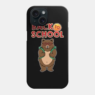 Cute Back To School Adorable Bear With Backpack Phone Case