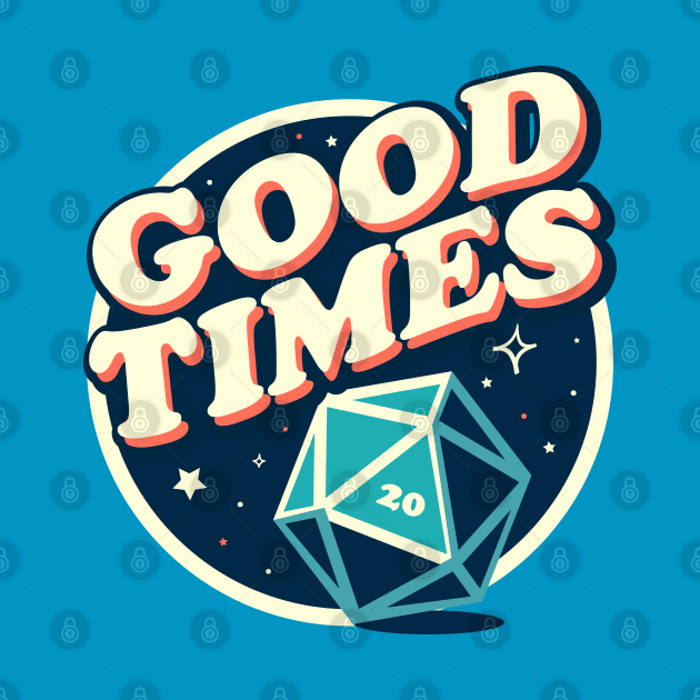 Retro Good Times D20 Dice Tabletop RPG by pixeptional