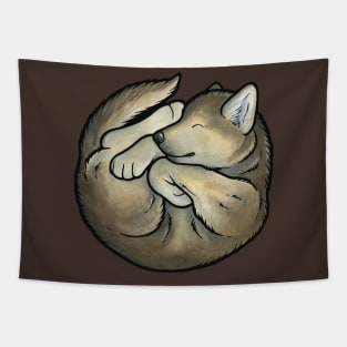 Sleeping wolf cub Tapestry