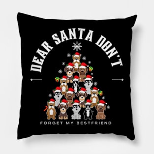 Dear Santa don't forget my Bestfriend retro vintage Santa Christmas shirt holiday gift stickers Pillow