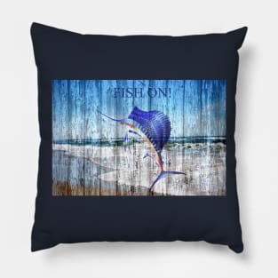 Marlin - Fish On Sign Pillow