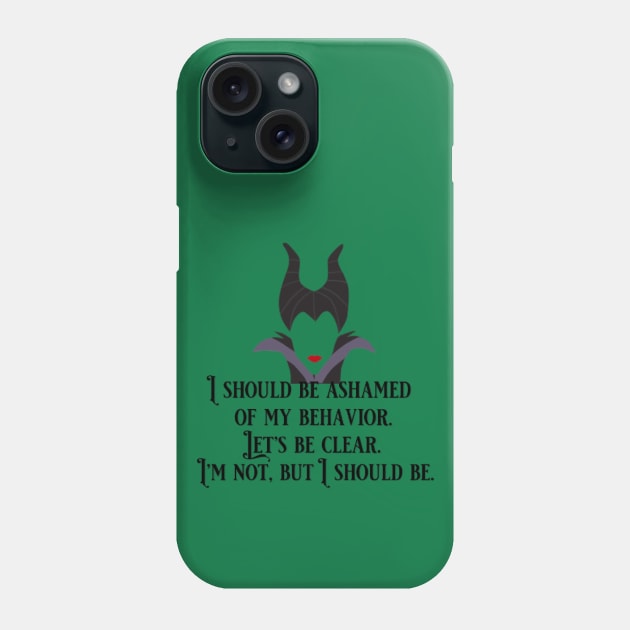 Maleficent Ashamed Phone Case by pixiedustparadise