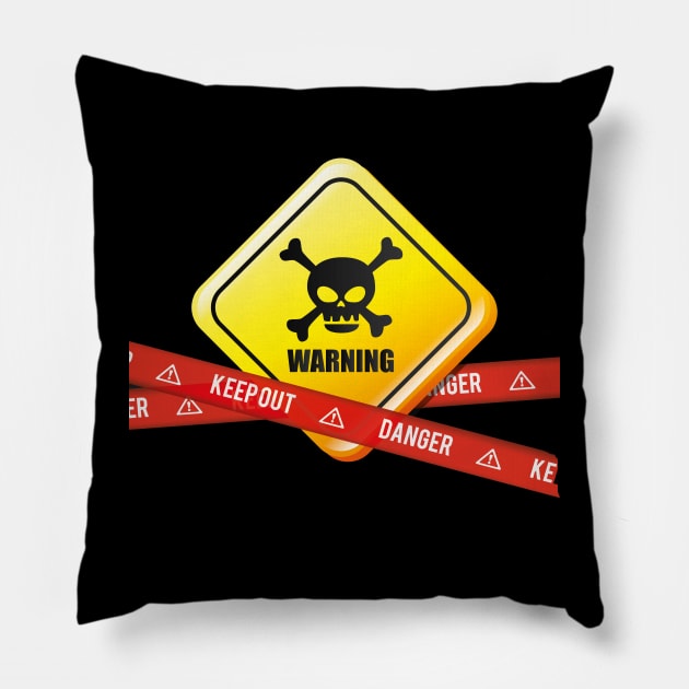 Danger Warning Line Pillow by Arassa Army