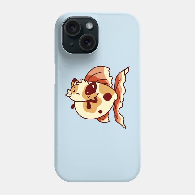 Chubby Goldfish Kitty Phone Case by saradaboru