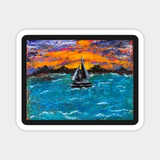 Sailing at Sunset Magnet