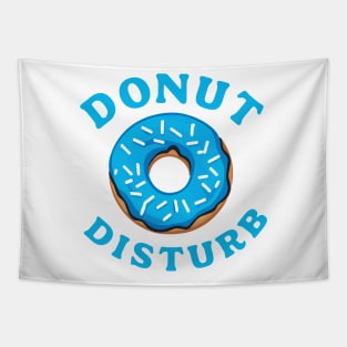 Donut Disturb Funny Blue Iced Doughnut Pun Tapestry