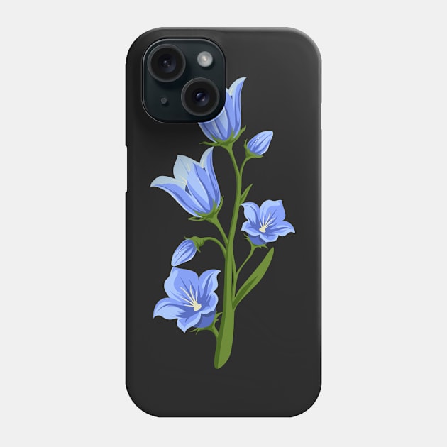Balloon Flower - Blue Flowers Floral Art - Hand Painted Phone Case by Thor