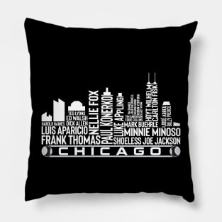 Chicago Baseball Team All Time Legends, Chicago City Skyline Pillow