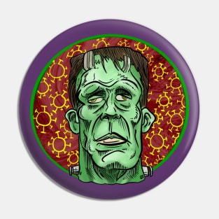 Frankensteins Monster portrait with covid patern for Halloween 2020 Pin