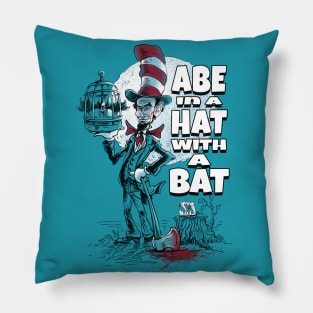 Abe in a Hat with a Bat Pillow