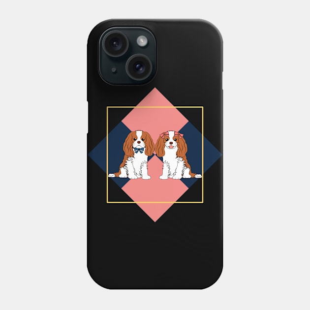 Lattice Cavalier King Charles Spaniel Phone Case by LulululuPainting