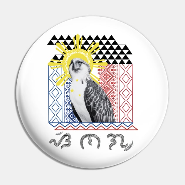 Philippine Eagle / Baybayin word Sinag (Ray of Light/Beam) Pin by Pirma Pinas