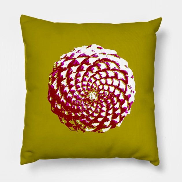 pine cone in olive green, purple and burgandy Pillow by VrijFormaat